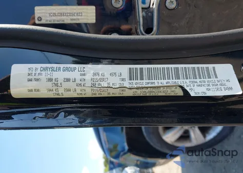 2012 Jeep Compass Sport z USA, uszkodzony, nr VIN 1C4NJDBBXCD541823